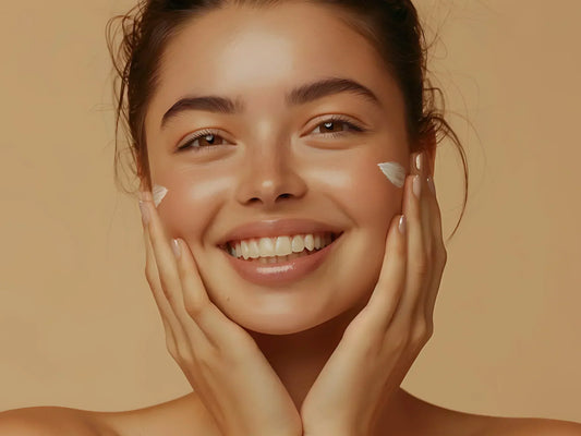 Hydrated glowing skin close-up showing smooth radiant complexion and moisture balance