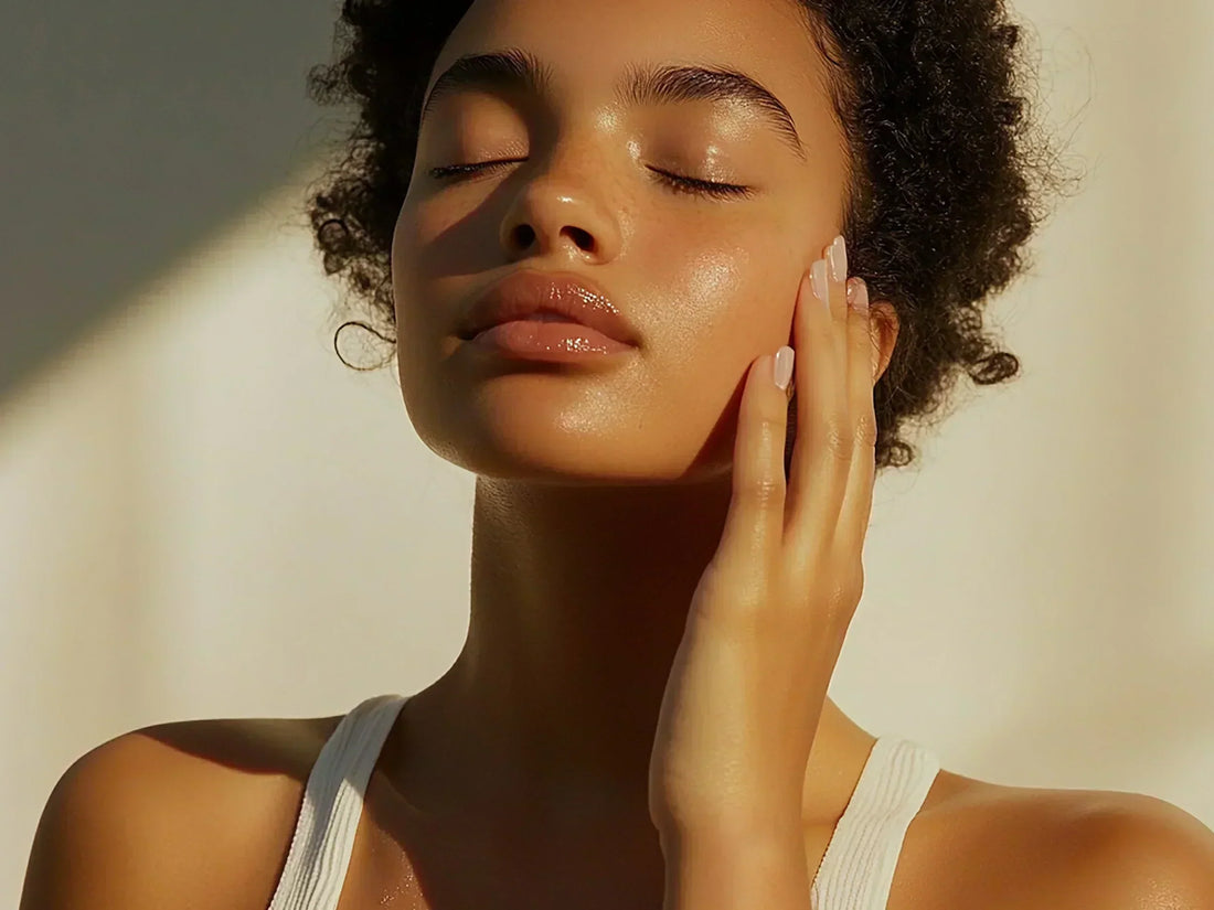 Glowing hydrated skin with natural radiance, illustrating layered Korean skincare routine focused on hydration, barrier repair, and long-term skin health
