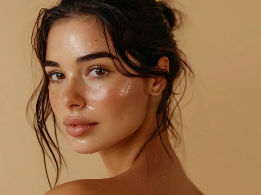 Glowing balanced skin with natural radiance, illustrating Noiréa Skin philosophy of hydration, barrier support, and long-term skin health