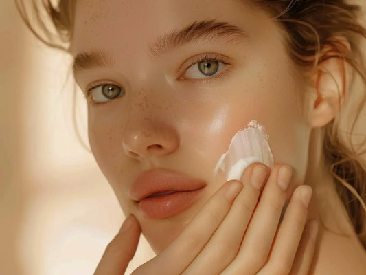 Skincare product applied to face, illustrating common skincare mistakes and myths that can damage the skin barrier and cause irritation