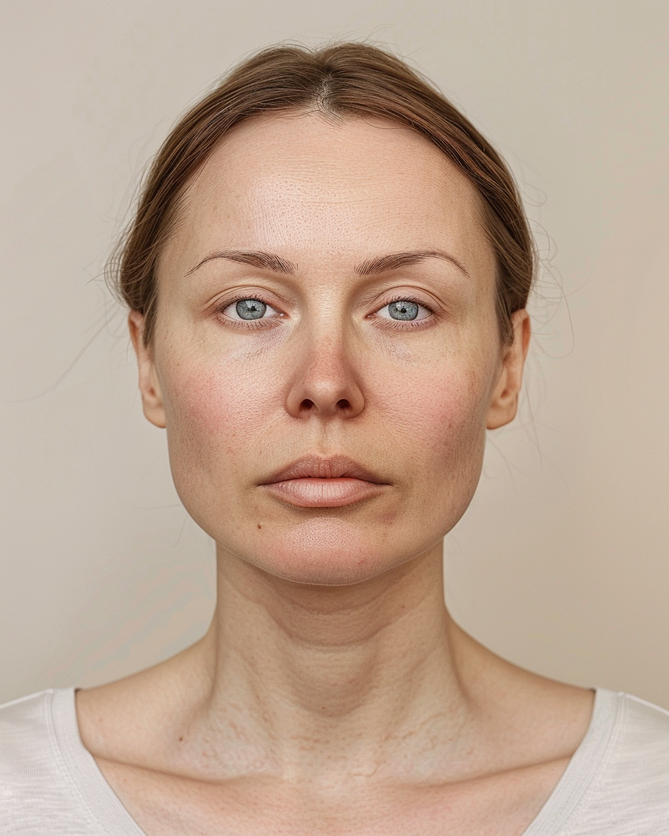 Cortisol face appearance with facial puffiness and under-eye swelling, representing inflammation and fluid retention addressed by barrier repair and glow-focused skincare.