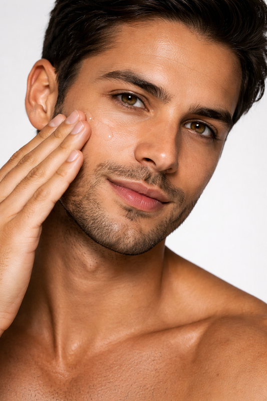 Applying facial serum to support skin barrier repair, hydration, and recovery after treatments for smoother, healthier skin