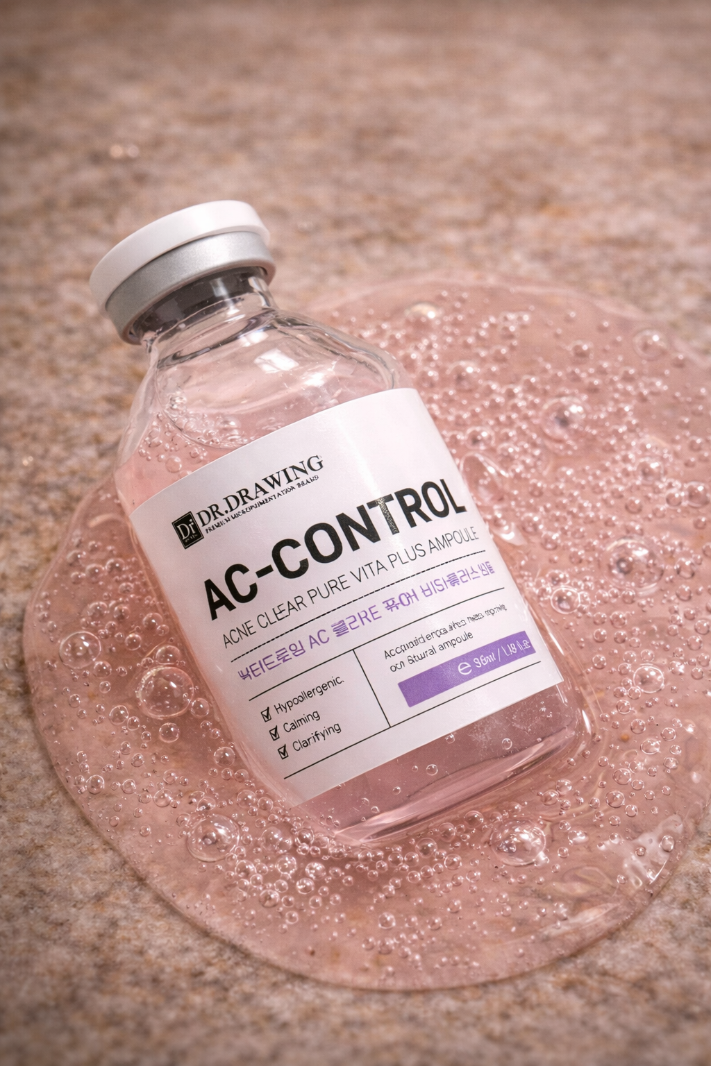 Dr. Drawing AC Control Salicylic Acid Ampoule on a textured surface.