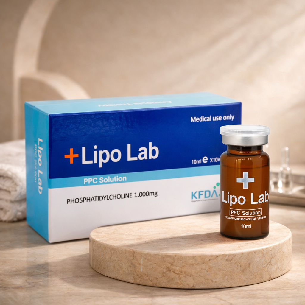 Lipo Lab PPC Solution packaging and bottle on a wooden surface