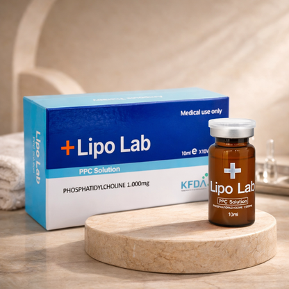 Lipo Lab PPC Solution packaging and bottle on a wooden surface
