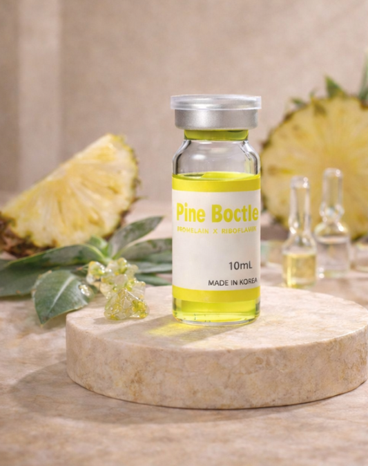 Pine Bottle a pineapple in the background